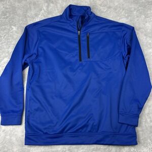 Snake Eyes Golf 1/4 Zip Pullover Dry 18 Men's‎ Large Blue Fleece Lined Pockets